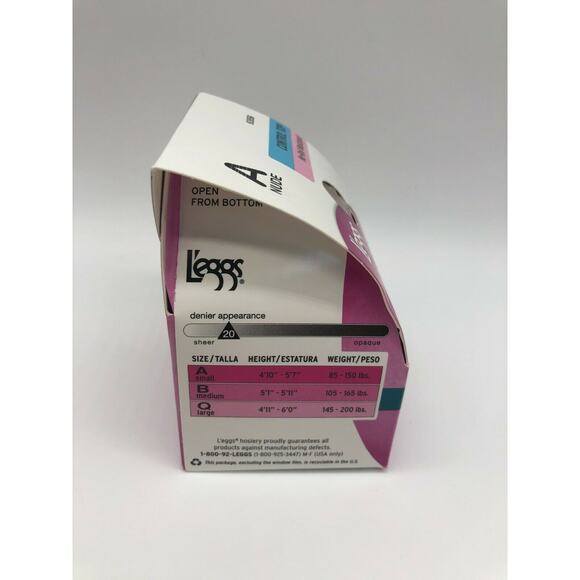 Leggs Women's Silken Sheer No-Roll Waistband Control Top Panty Hose Nude Size A - Picture 4 of 12